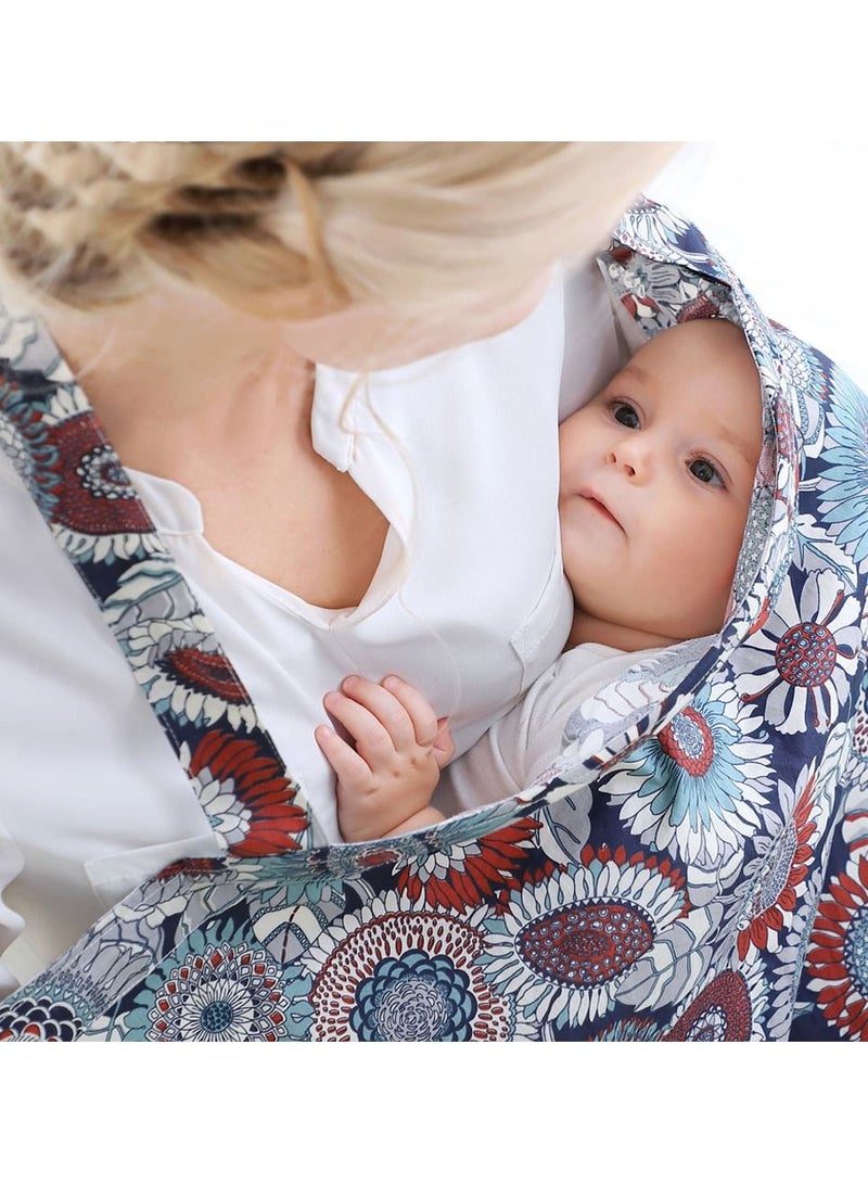 MARGOUN Nursing Cover Breastfeeding Privacy Feeding Cover Maternity Floral Cotton Apron Adjustable Full Coverage Shawl Cloth  - Image 2