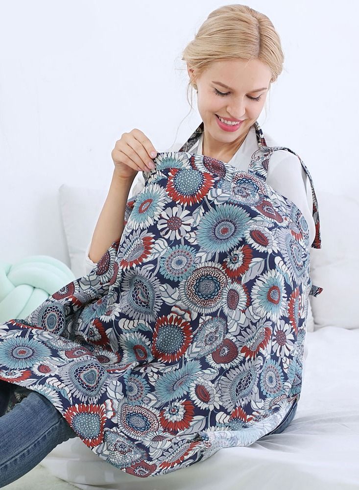 MARGOUN Nursing Cover Breastfeeding Privacy Feeding Cover Maternity Floral Cotton Apron Adjustable Full Coverage Shawl Cloth  - Image 1