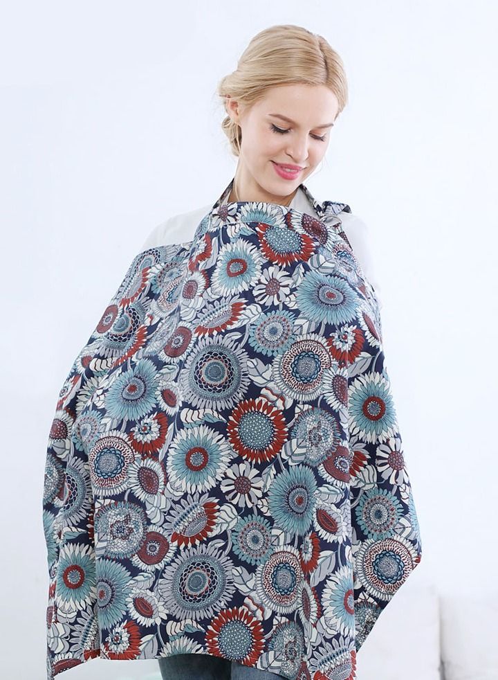 MARGOUN Nursing Cover Breastfeeding Privacy Feeding Cover Maternity Floral Cotton Apron Adjustable Full Coverage Shawl Cloth  - Image 4