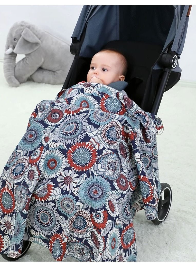 MARGOUN Nursing Cover Breastfeeding Privacy Feeding Cover Maternity Floral Cotton Apron Adjustable Full Coverage Shawl Cloth  - Image 5