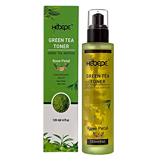 Hebepe Green Tea Matcha Facial Toner with Rose Petal Refreshing and Soothing Face Toner with Rose Oil Aloe Vera120ml - Image 2