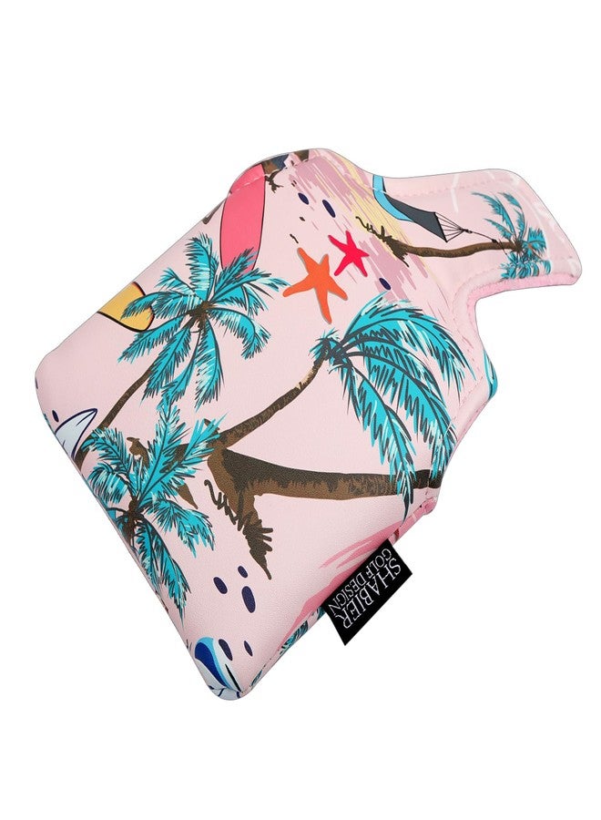 SHABIER Pink Large Mallet Golf Head Cover with Aloha Tropical Hawaii Surf Beach Design - Image 3