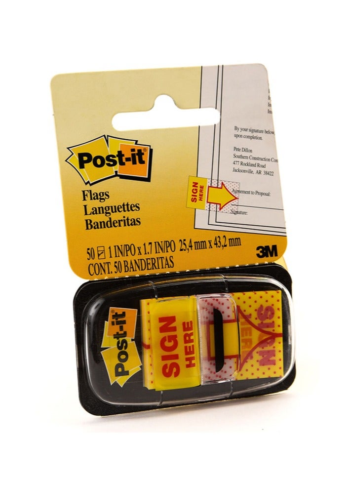 بوست إت 3M Post-It 680-9 علم شريطي للتوقيع هنا، 25.4 × 43.2 ملم، 50 ورقة - Image 2