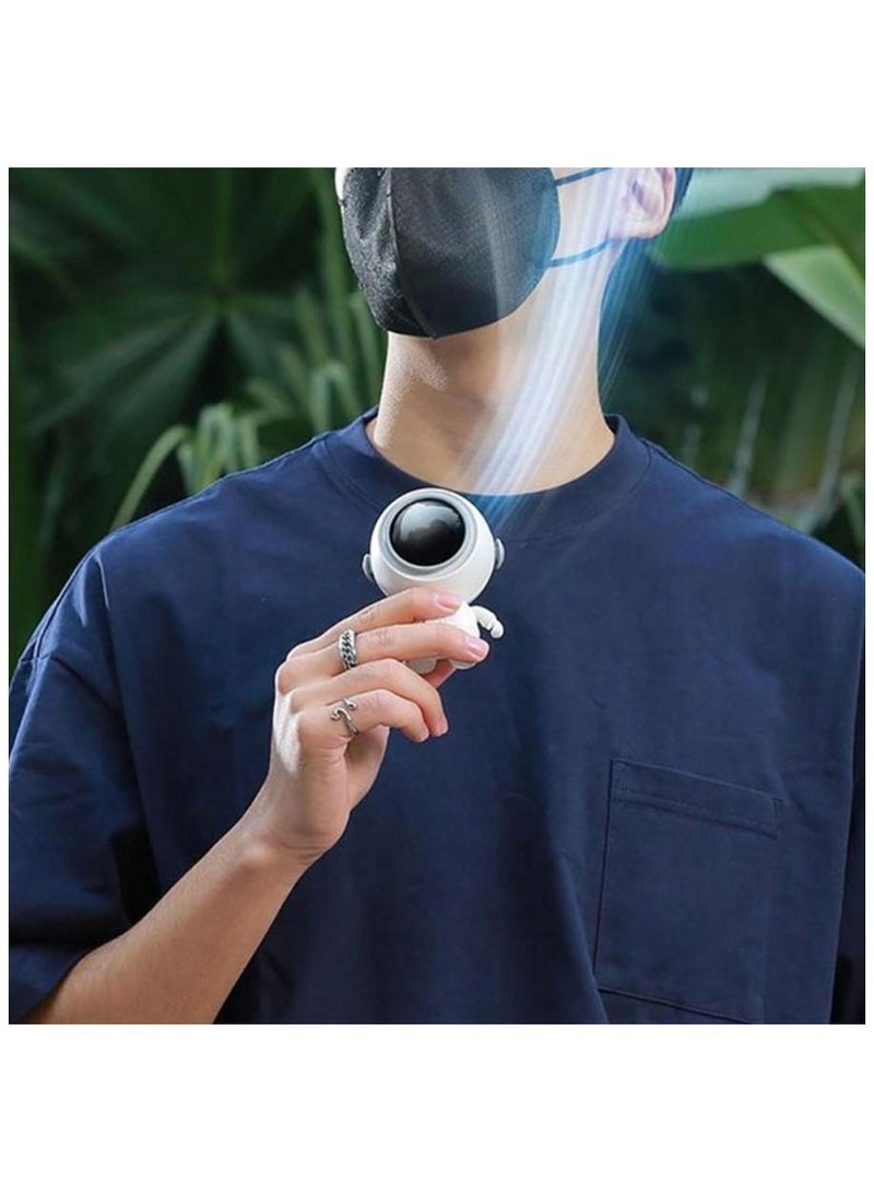 Hands Free Hanging Mini Astronaut Neck Fan, USB Rechargeable Bladeless Fan Personal Small Fans, Quiet Design, for Outdoor, Indoor, Office, Gym, Travel, Camping - Image 4
