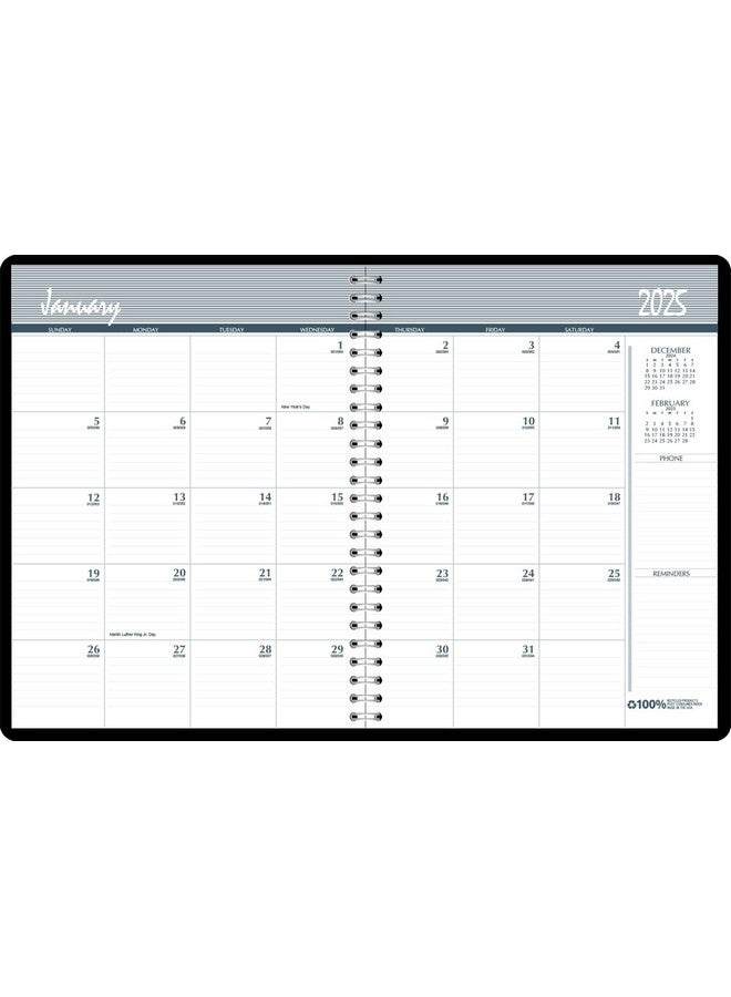 House of Doolittle 2025 House of Doolittle 8.5-inch x 11-inch Monthly Planner, Faux Leather Cover, Black (26202-25) - Image 1
