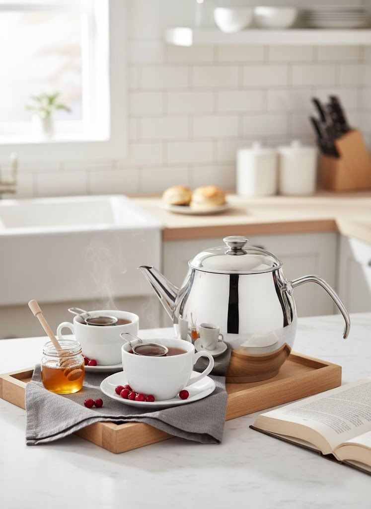 بونيرا إبريق شاي جوبيتر من الستانلس ستيل 18/10 فضي بسعة 1.5 لتر. - Image 1