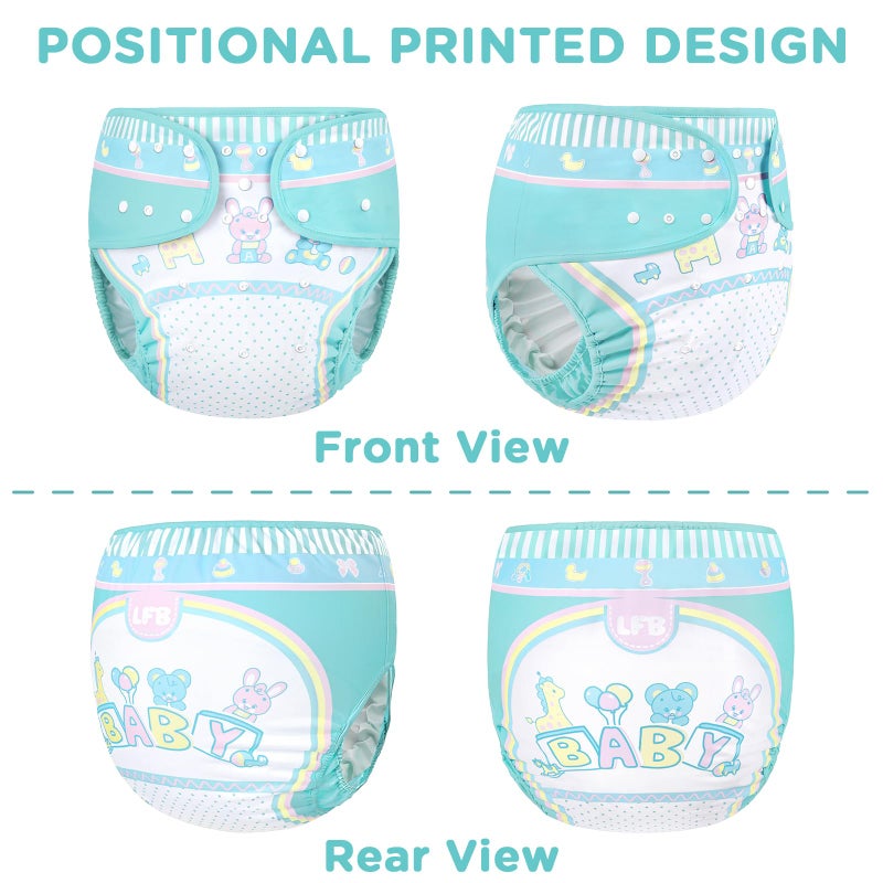 Littleforbig Washable Adjustable Reusable Waterproof Cloth Adult Diaper Wrap Cover - Baby Parade M - Image 5