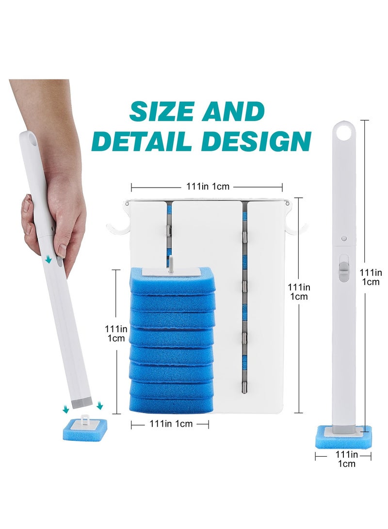 SOLARAE Disposable Toilet Brush with 16 Refills, Toilet Bowl Brush Disposable Toilet Cleaning System- Toilet Bowl Cleaner Brush, Storage Caddy and 16 Toilet Brush Refill Heads for Bathroom Cleaning - Image 5