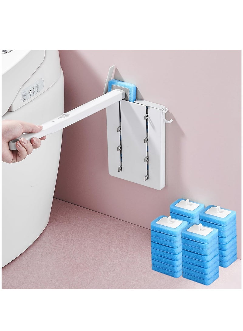 SOLARAE Disposable Toilet Brush with 16 Refills, Toilet Bowl Brush Disposable Toilet Cleaning System- Toilet Bowl Cleaner Brush, Storage Caddy and 16 Toilet Brush Refill Heads for Bathroom Cleaning - Image 1