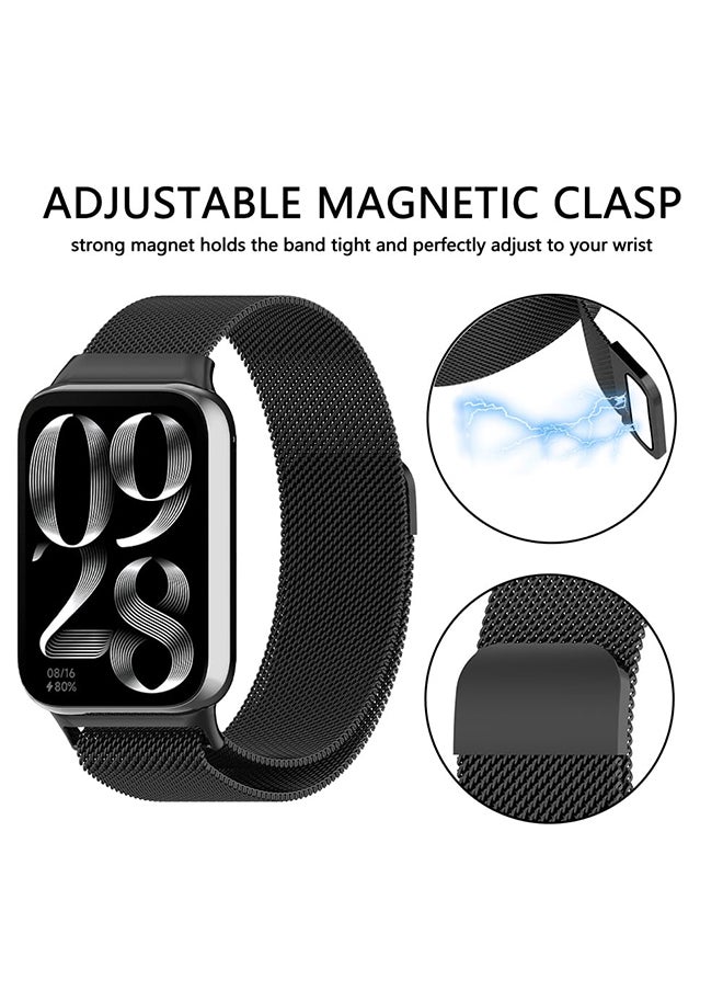 O Ozone Milanese Loop Strap for Xiaomi Mi Smart Band 8 Pro - Stainless Steel Magnetic Adjustable Mesh Metal Watch Bands for Men and Women - Silver  - Image 4
