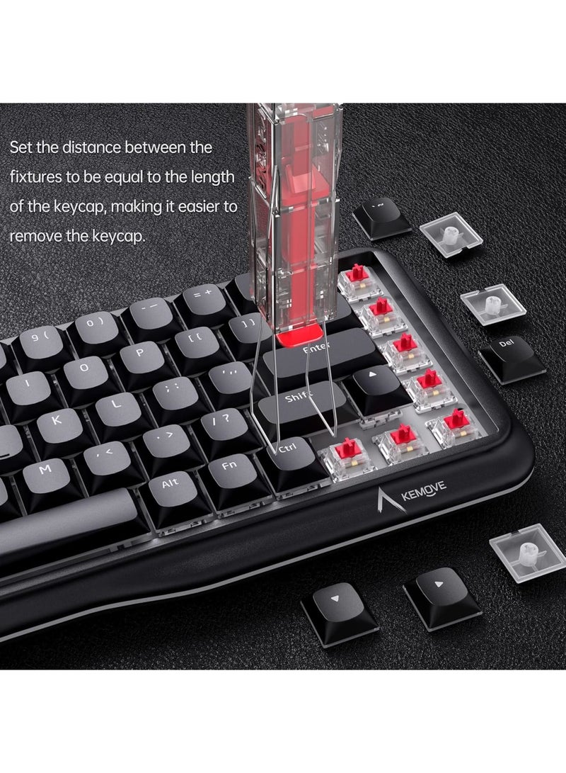 SOLARAE 2-in-1 Switch Puller, Keycap Puller for Mechanical Keyboard, 304 Stainless Steel Key Cap Removal Tool, Easily Remove and Replace Gaming Keyboard Switches and keycaps, Black Translucent - Image 4