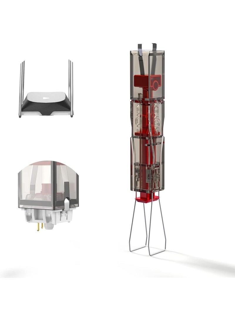 SOLARAE 2-in-1 Switch Puller, Keycap Puller for Mechanical Keyboard, 304 Stainless Steel Key Cap Removal Tool, Easily Remove and Replace Gaming Keyboard Switches and keycaps, Black Translucent - Image 1