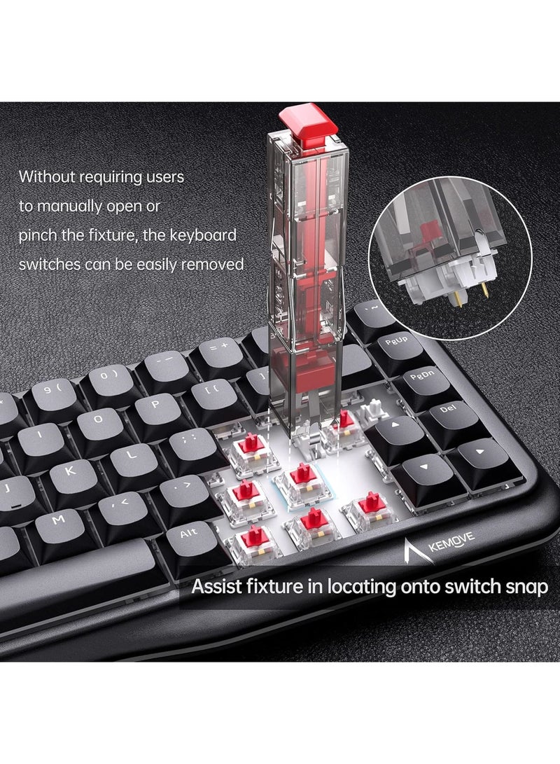SOLARAE 2-in-1 Switch Puller, Keycap Puller for Mechanical Keyboard, 304 Stainless Steel Key Cap Removal Tool, Easily Remove and Replace Gaming Keyboard Switches and keycaps, Black Translucent - Image 3