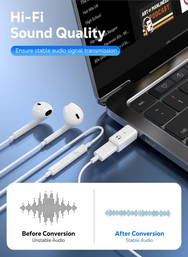 MoKo Lightning to USB-C Audio Adapter - Not for Microphones/Charging/Data Transfer, USB C Male to Female Lightning Headphone Earphone Adapter for iPhone Air 17 16 16e 15 Pro Max Plus, iPad, White - Image 4