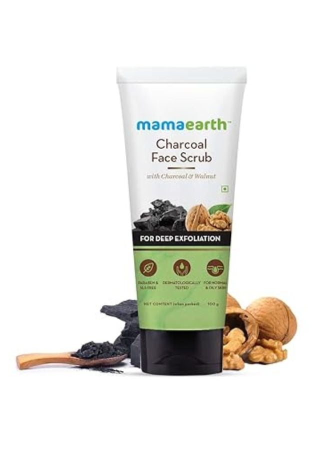 Mamaearth Charcoal Face Scrub For Oily And Normal Skin With Walnut