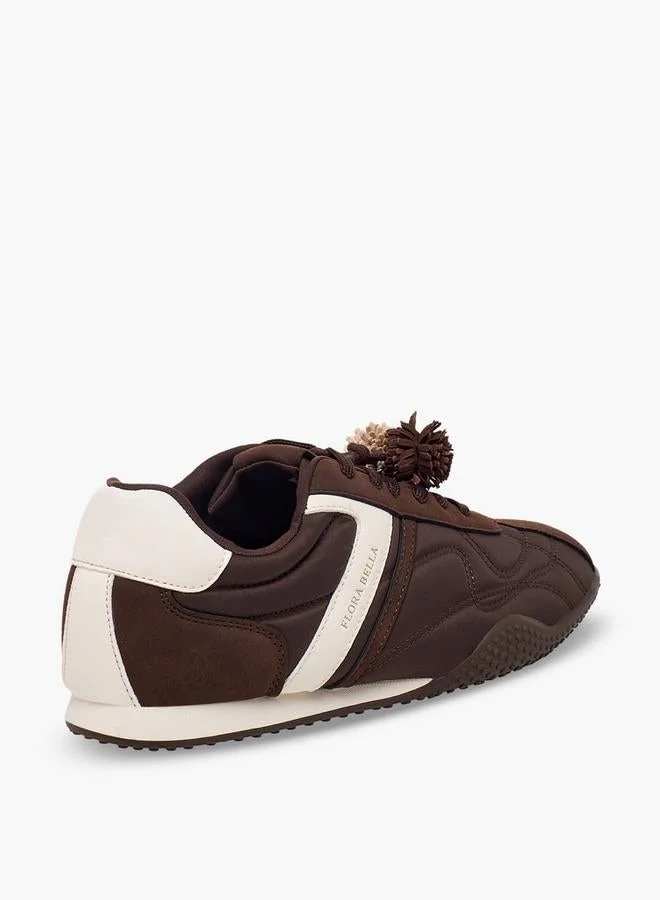 Flora Bella By Shoexpress BROWN Women Pom-Pom Accent Ankle Sneakers for Women | Best Price UAE