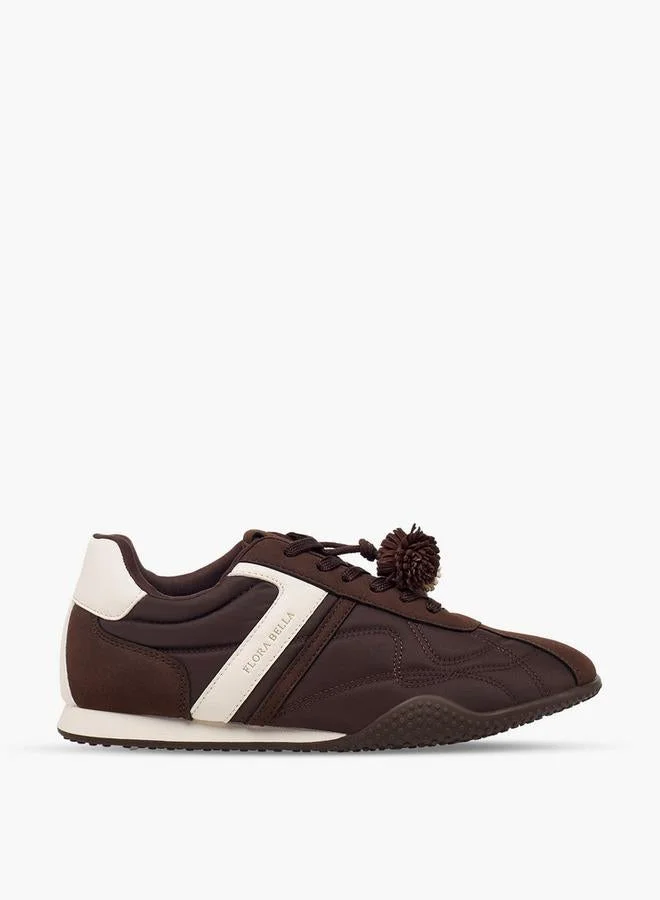 Flora Bella By Shoexpress BROWN Women Pom-Pom Accent Ankle Sneakers for Women | Best Price UAE