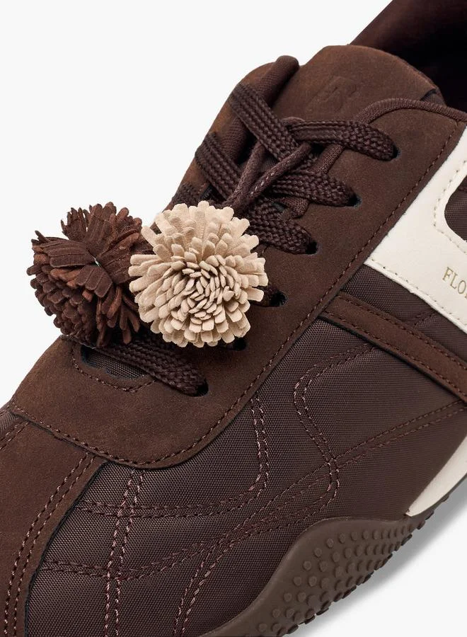 Flora Bella By Shoexpress BROWN Women Pom-Pom Accent Ankle Sneakers for Women | Best Price UAE