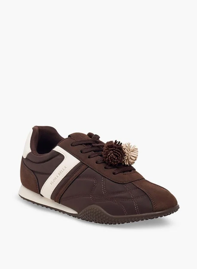 Women Pom-Pom Accent Ankle Sneakers