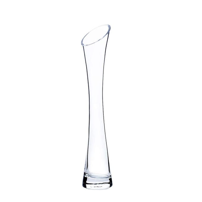 25CM SMALL FLOWER VASE TALL THIN NARROW NECKED GLASS VASES CLEAR MINI MOUTH SINGLE STEM VASES FOR DECORATIVE HOME DECOR LIVING ROOM OFFICE AND CENTERPIECES TRANSPARENT