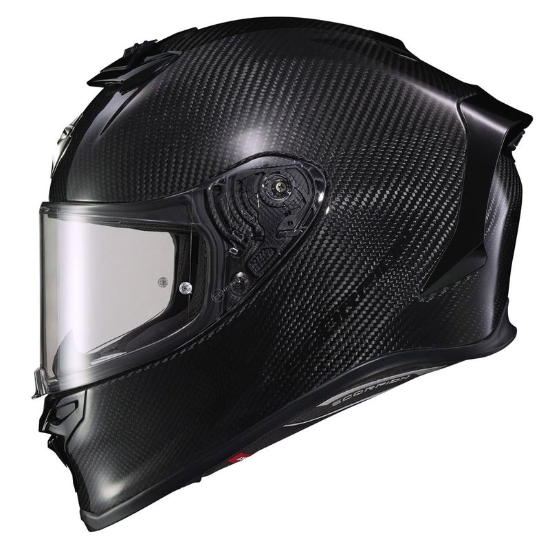 ScorpionEXO R1 Air Carbon Fiber Full Face Motorcycle Helmet with Pinlock Shield Bluetooth Ready Speaker Pockets DOT ECE Solid Gloss Black Medium