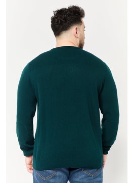 Harmont & Blaine Men Round Neck Long Sleeve Brand Logo Sweater, Green  - Image 4