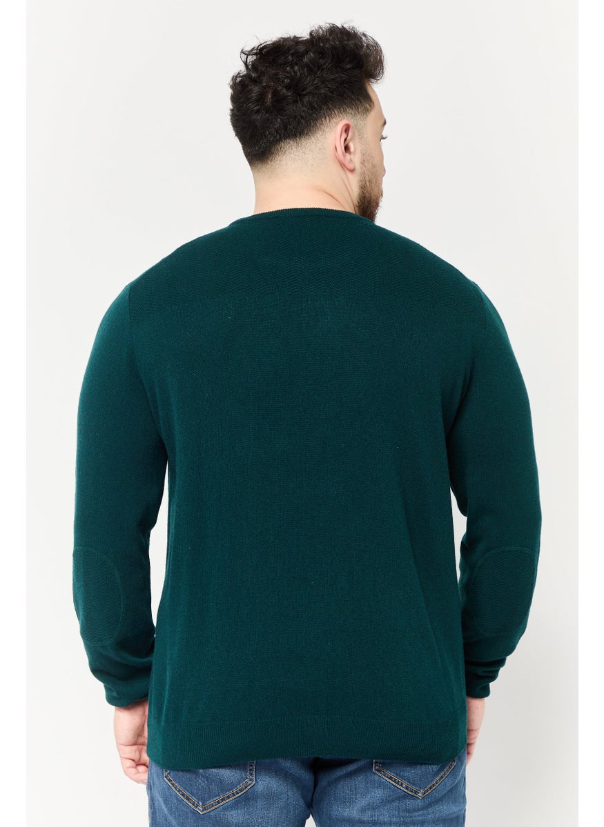 Harmont & Blaine Men Round Neck Long Sleeve Brand Logo Sweater, Green  - Image 4