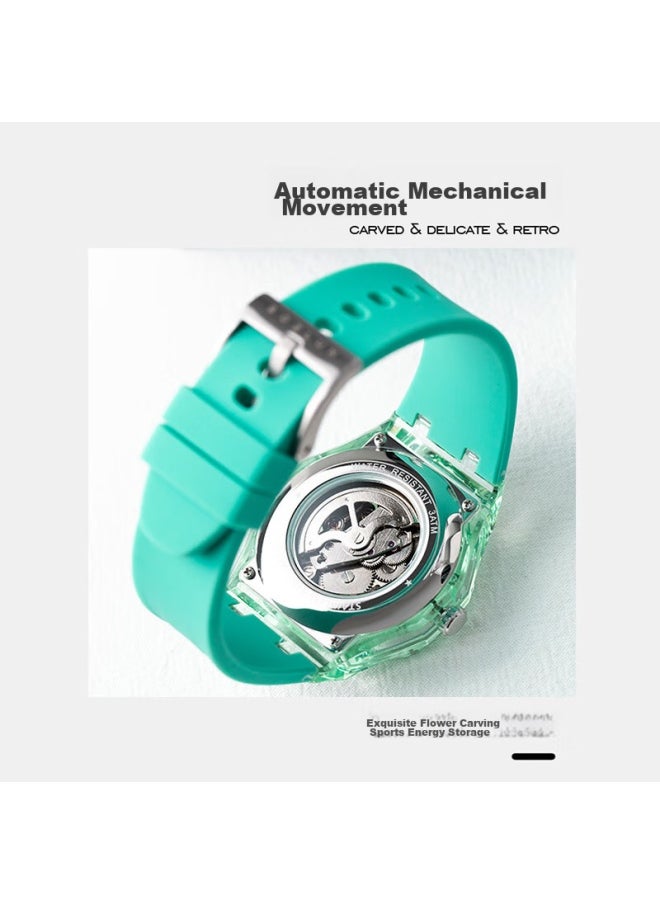 BOZLUN Bozhi Lun Fully Automatic Mechanical Watch, Waterproof, Luminous, Wristwatch For Men And Women, Students' Watch, Green  - Image 3