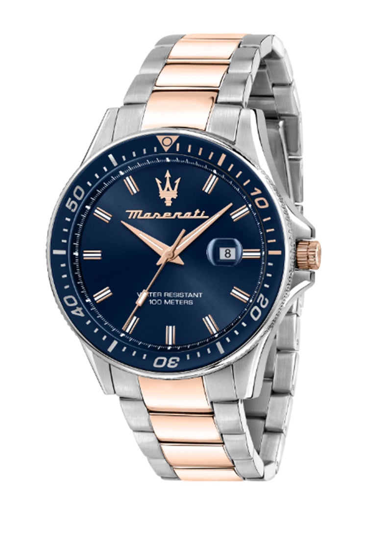 Maserati ساعة رجالية 44 مم بقرص أزرق، ذهب وردي، ستانلس ستيل - R8853140003 - Image 1