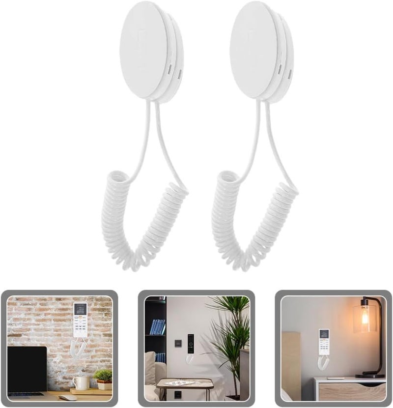 ACROWN Magnetic Remote Control Holders Wall Mount with Spring Ropes - Safely Secure Remotes, Wall-Mount with No Drill Self-Adhesive, Anti-Lost, Extendable Spring for All TV Remotes (9) - Image 5