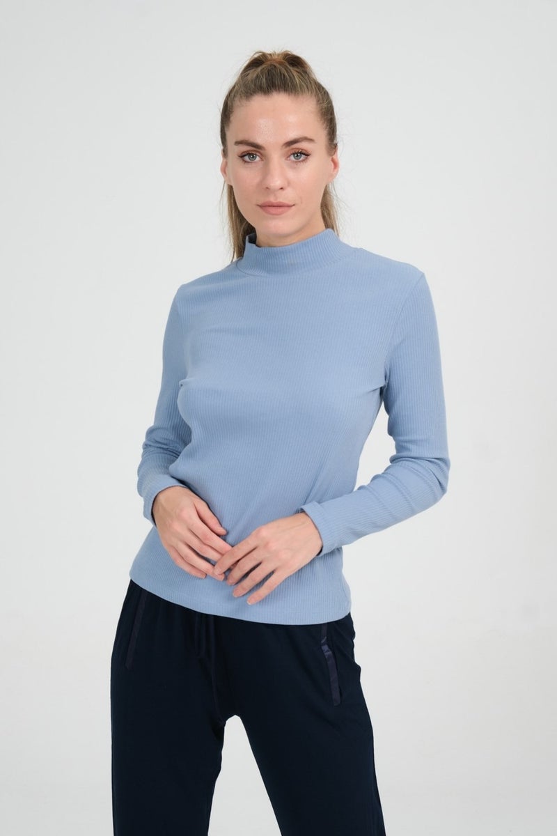 RICH سترة نسائية من صوف ياقة مرتفعة  - Image 3