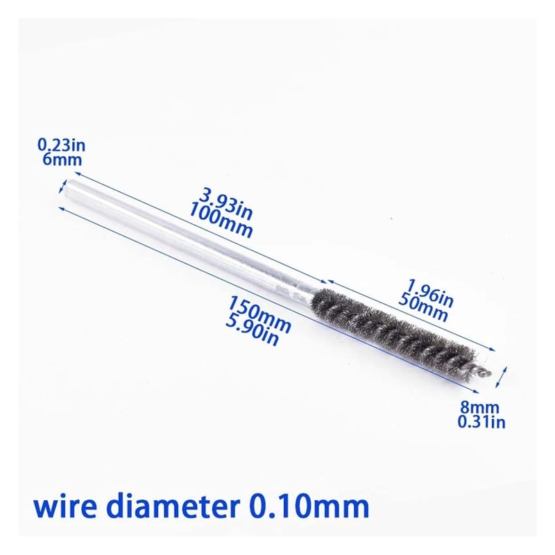 Wire Tube Brushes Bore Cleaning Brushes Stainless Steel Wire in Spiral for ID Deburring Rust Removing Pipe with Drill Use Hand Tools(Diameter 8mm) - Image 2