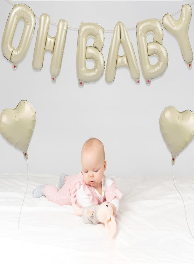 Tellpet OH BABY Letter Balloons, Baby Shower Party Decorations Gender Reveal Decor Supplies, 16 Inch, Cream White - Image 5