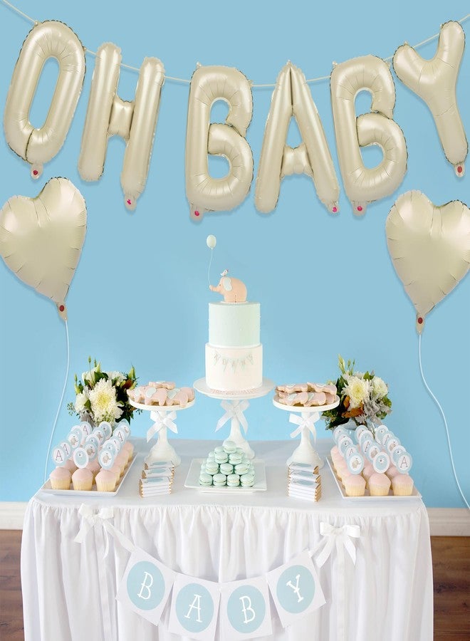Tellpet OH BABY Letter Balloons, Baby Shower Party Decorations Gender Reveal Decor Supplies, 16 Inch, Cream White - Image 4