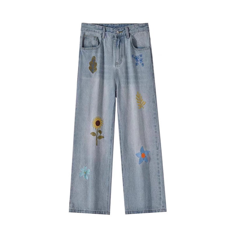 Unisex Classic Denim Jeans Loose Fit Daily Outdoor Wear - Image 1
