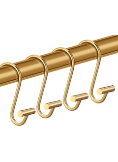 Oasisgalore Gold Shower Curtain Hooks Rings for Bathroom Rod，Set of 12 Premium Rust-Resistant Metal Hangers T Shaped Design  - Image 1