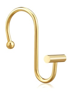 Oasisgalore Gold Shower Curtain Hooks Rings for Bathroom Rod，Set of 12 Premium Rust-Resistant Metal Hangers T Shaped Design  - Image 2