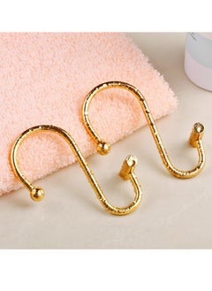 Oasisgalore Gold Shower Curtain Hooks Rings for Bathroom Rod，Set of 12 Premium Rust-Resistant Metal Hangers T Shaped Design  - Image 5