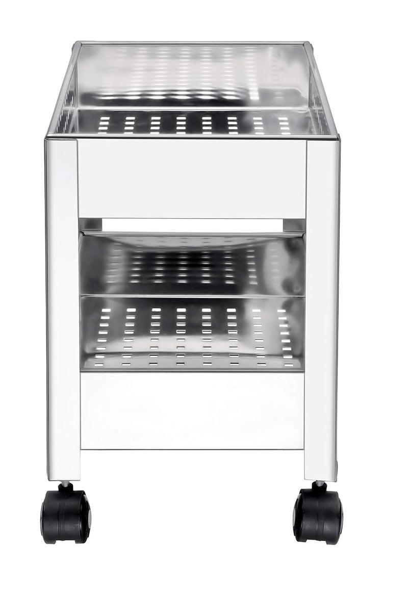 Keepwell Stainless Steel 2Tier Multipurpose Kitchen Rack Vegetable Trolley Fruit Basket Onion Potato Storage Trolley with Caster Wheel for Home Kitchen - Image 5