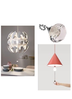 SYOSI 2pcs Ceiling Fan Pull Chains, Light Pull Chain Pull Cord Handle Chain Extension Beaded 30cm Crystal Diamond Pull Chain, for Bathroom Toilet Light, Ceiling Light Fan  - Image 3