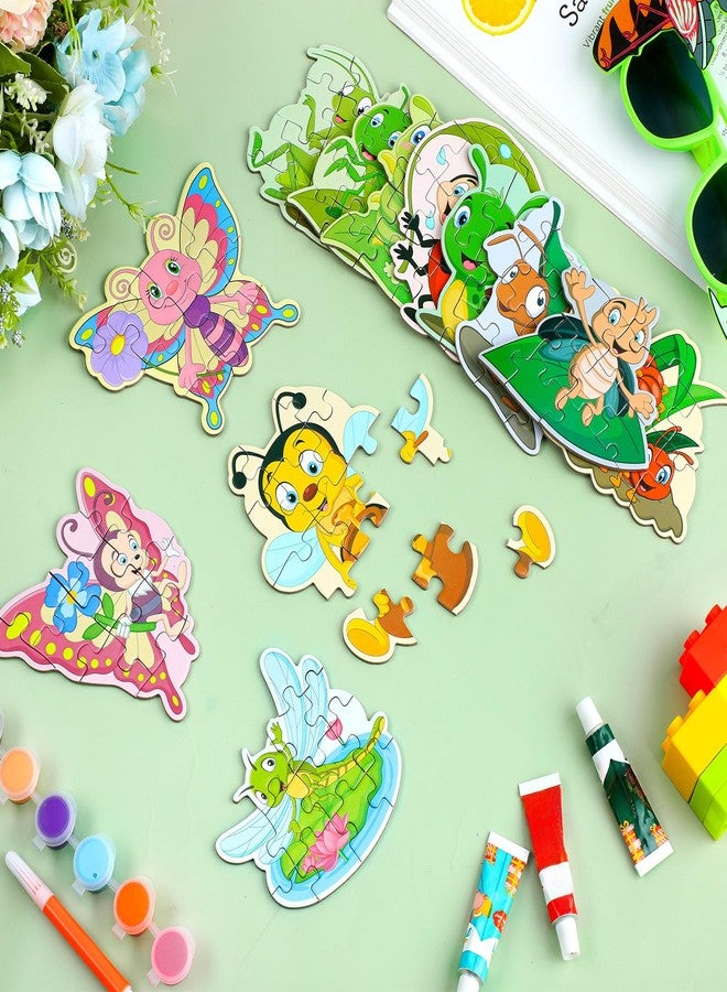 WinnerWhy 24 Pack Insect Party Favors Puzzles for Kids Bugs Jigsaw Animals Puzzles for Kids Spring Butterfly Bee Caterpillar Critter Jigsaw Toy for Classroom Exchange Gifts Preschool Educational Toys - Image 3