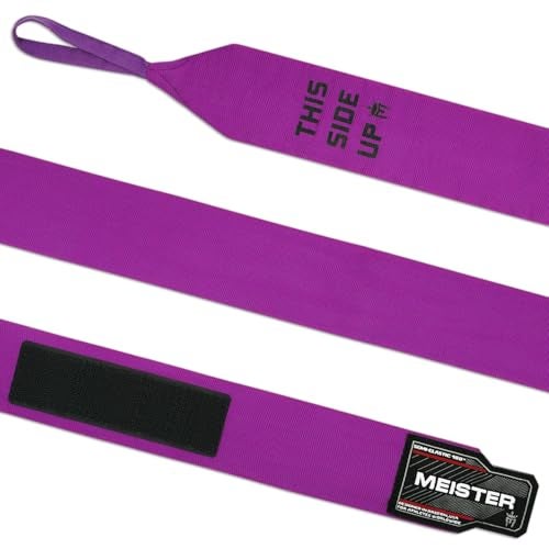 Meister Adult 180" Semi-Elastic Hand Wraps for MMA & Boxing (Pair) - Purple - Image 2