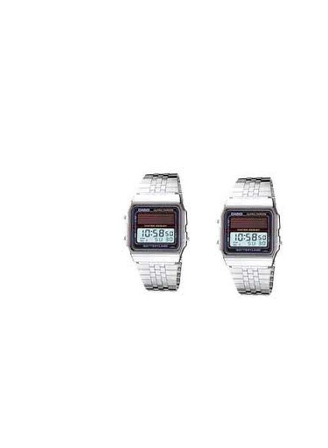 CASIO Men's AL180 Water Resistant Digital Watch - Silver Color Two pieces - Image 1