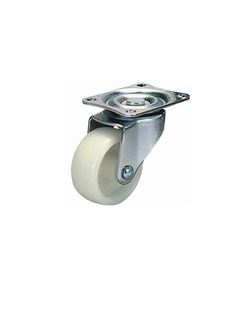 Caster Wheel With Plate Nylon Finish White  - Image 2
