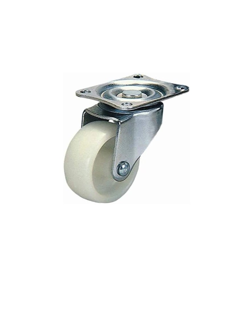 Caster Wheel With Plate Nylon Finish White  - Image 1