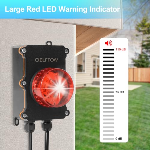 OELFFOW Sump Pump Alarm, Tethered Float Switch Alarm, 110db Loud Alarm with Large LED Indicator, 10ft Level Float Switch (with Counterweight), Used in Sewage Pump, Water Tank, Septic Tank Pump, etc. - Image 4