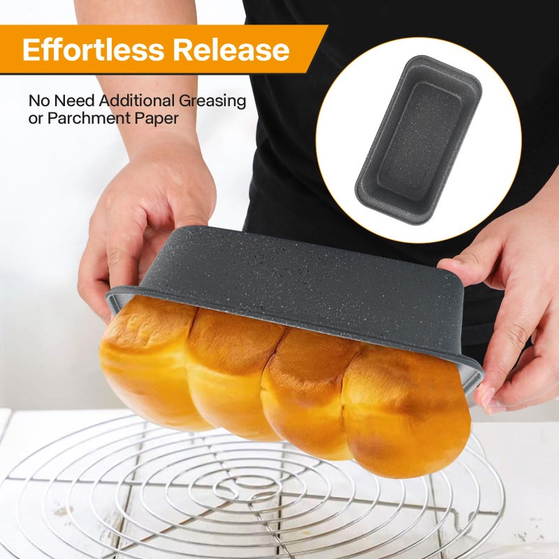 Spmarkt 2-Pack Bread Pan, 10inch Non-Stick Bread Loaf Pan, Bread Pans for Homemade Bread, Loaf Pans for Baking Bread 9x5 - Image 2