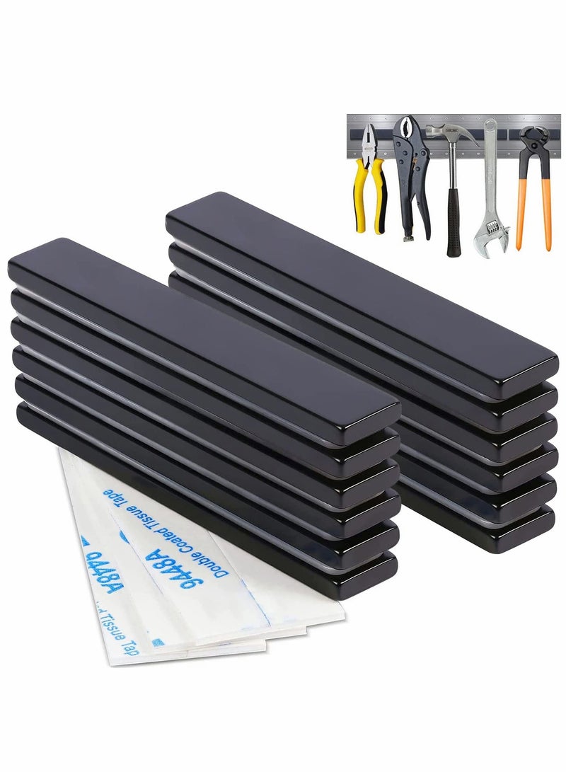 Waterproof Powerful Neodymium Bar Magnets Strong Rare Earth with Epoxy Coating and Double-Sided Adhesive for Fridge Scientific Shower Door Office etc, 60x10x3mm 12 Pack  - Image 1