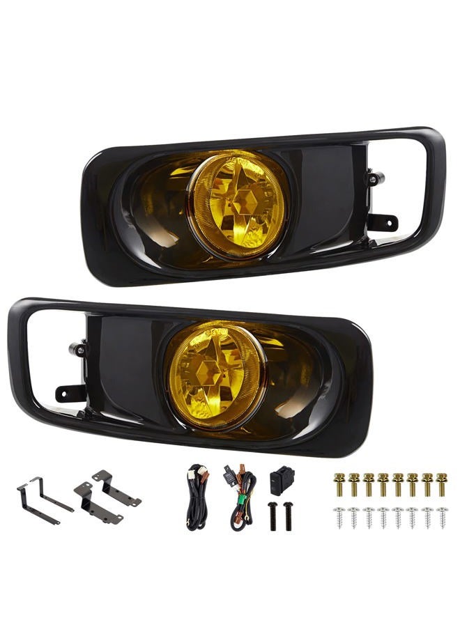 RAPOOSANS Driving Fog Lights Lamps Assemby Kit for Honda Civic 1999 2000 Fog Light Compatible with H3 12V 55W Bulbs Switch and Wiring Kit (Yellow Lens) - Image 2