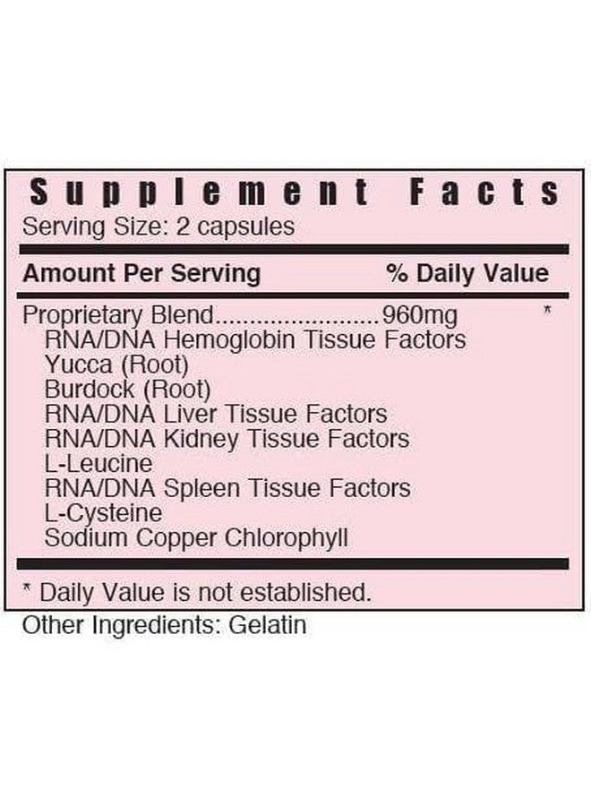 Systemic Formulas Systemic Formulas BLDB Tonic 60 Capsules Bio Challenge #405. Blood Health. Contains Liver, Kidney, Spleen and Hemoglobin Tissue.  - Image 4
